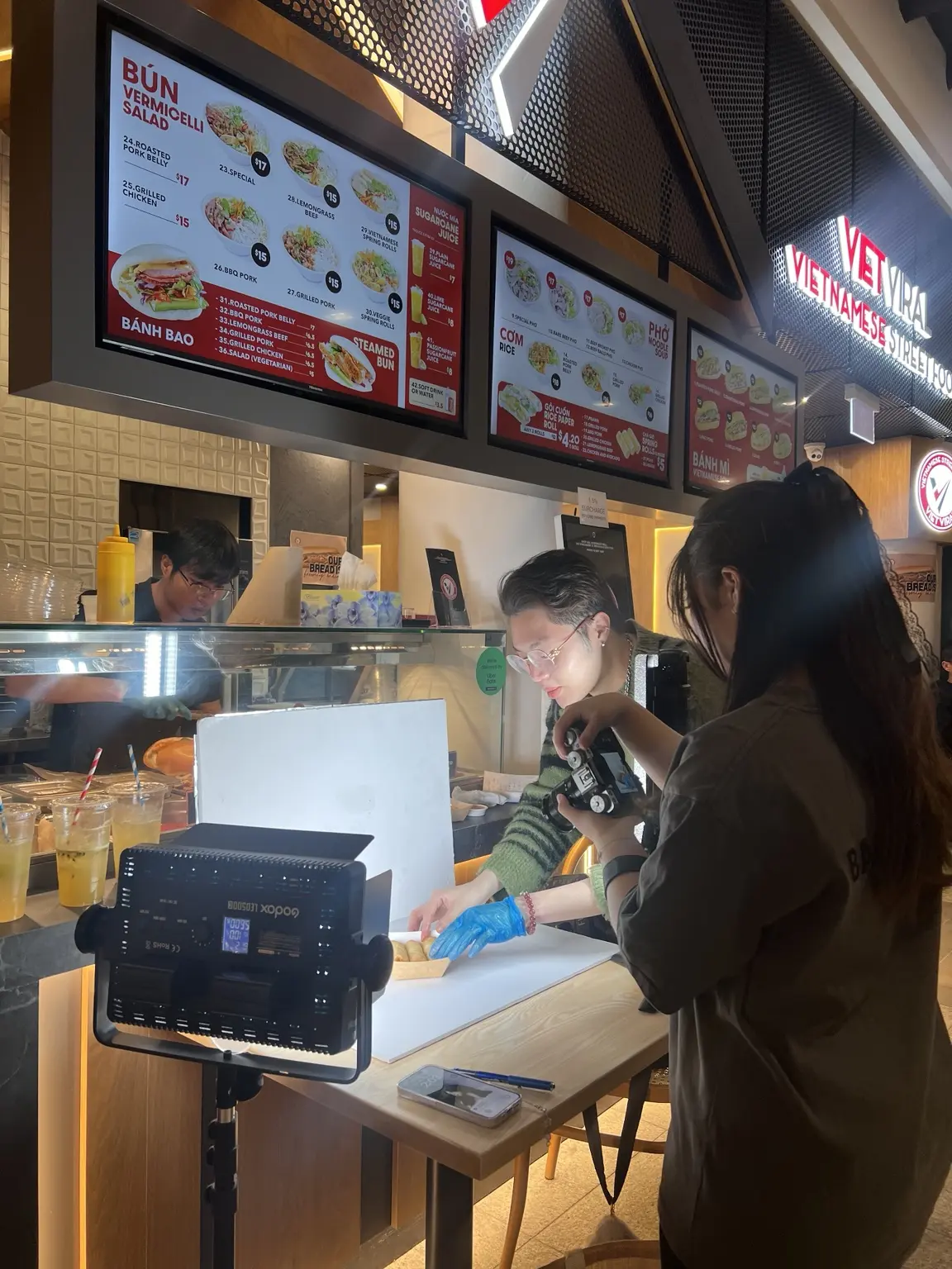 Hailey Nguyen working on a content set